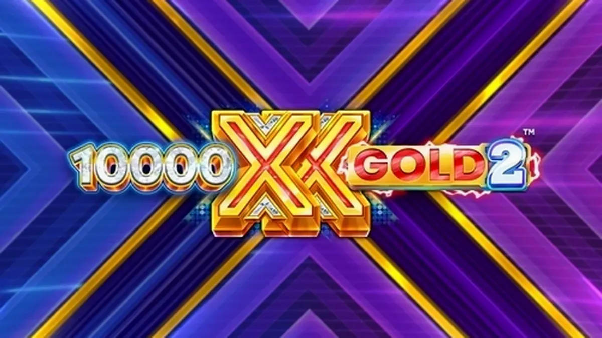 Interface do jogo 10,000 X Gold 2 com símbolos dourados e multiplicadores