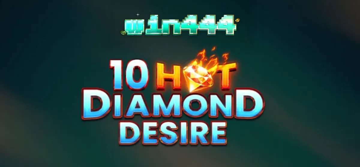 Interface brilhante e neon do caça-níqueis 10 Hot Diamond Desire com símbolos de frutas e diamantes.
