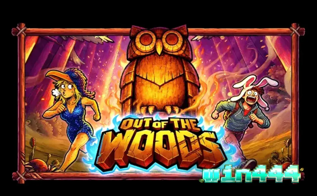 Interface do jogo de slot Out of the Woods com personagens animais